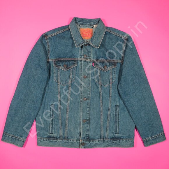 Levis Type 3 Denim Trucker Jacket in Medium Wash Blue Size XL - Picture 2 of 7